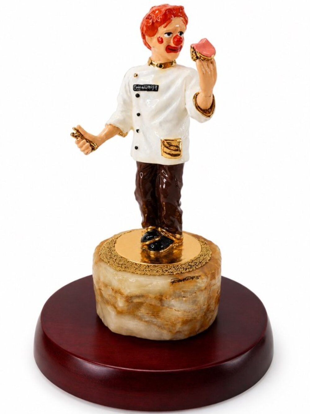 Ron Lee RARE VINTAGE Clown The Dentist 24K Gold Plated Figurine, 1995 #1116/2000